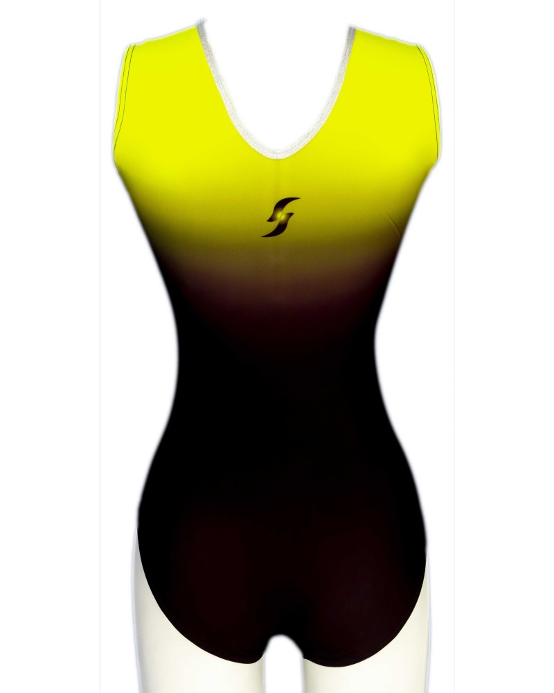 Body da ginnastica Nelly-02, sfumato dal nero al rosa fucsia – vista 6