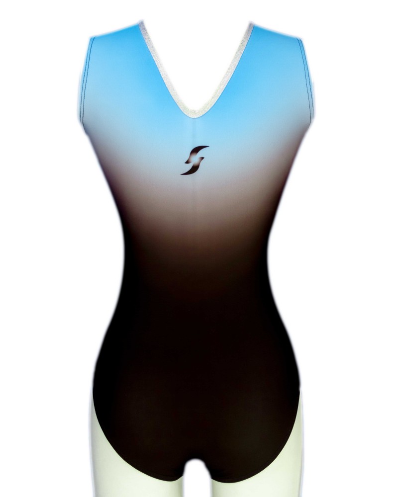 Gymnastics Leotard Nelly-02, black to fuchsia pink gradient – view 8
