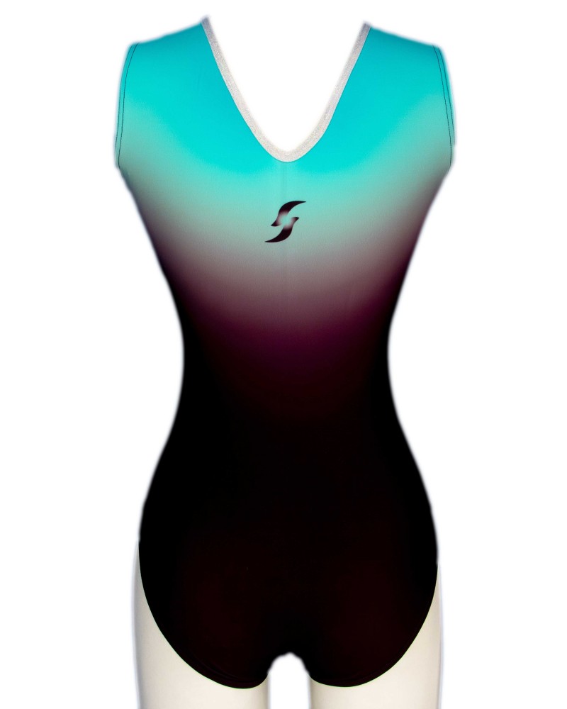 Justaucorps de gym Nelly-02, dégradé noir vers rose fuchsia – vue 10