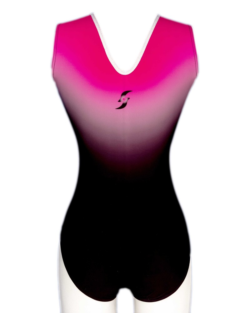 Justaucorps de gym Nelly-02, dégradé noir vers rose fuchsia – vue 3