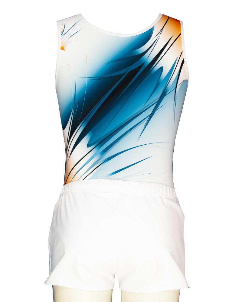 Léotard de gym Nico-03, blanc, bleu et noir – vue 3