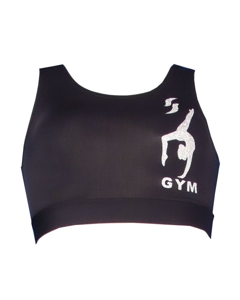 Top deportivo elástico negro – vista 2