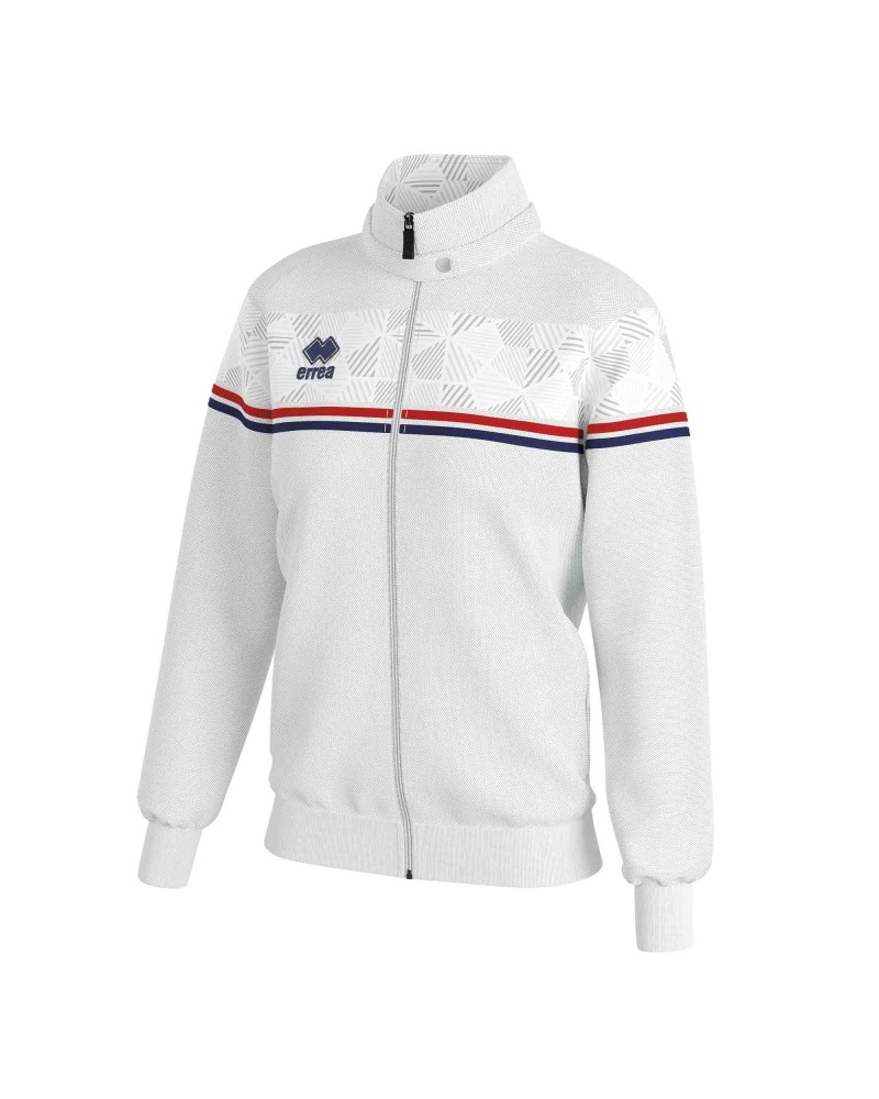 Veste de gymnastique DIANA-01, blanc, bandes rouges et marine