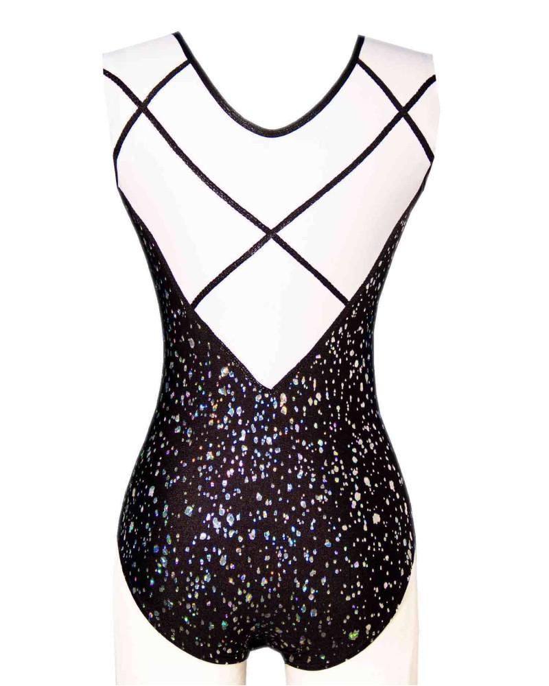 Gymnastics Leotard Odile-01, black with silver flecks – view 3