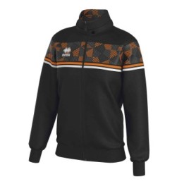 Trainingsjacke Turnen DIANA-09, Schwarz mit orangefarbenem Camouflage-Einsatz