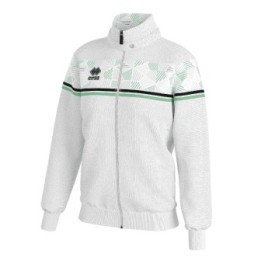 Gymnastics Track Jacket DIANA-10, white with green stripes