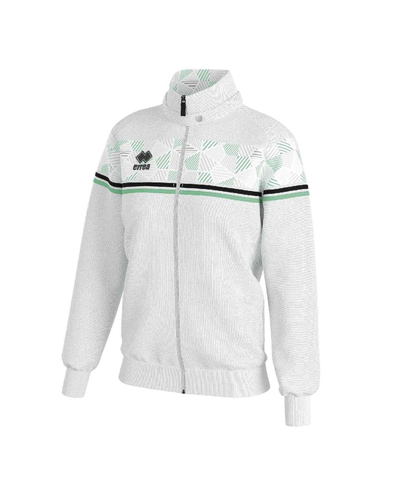 Gymnastics Track Jacket DIANA-10, white with green stripes