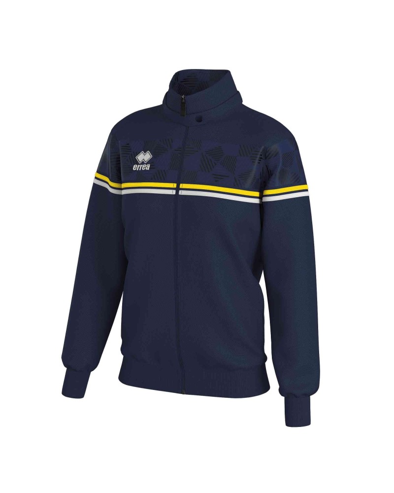 Gymnastics Track Jacket DIANA-14, navy with yellow stripes