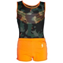 Turnhemd Marius-03, militaire camouflage, oranje bies