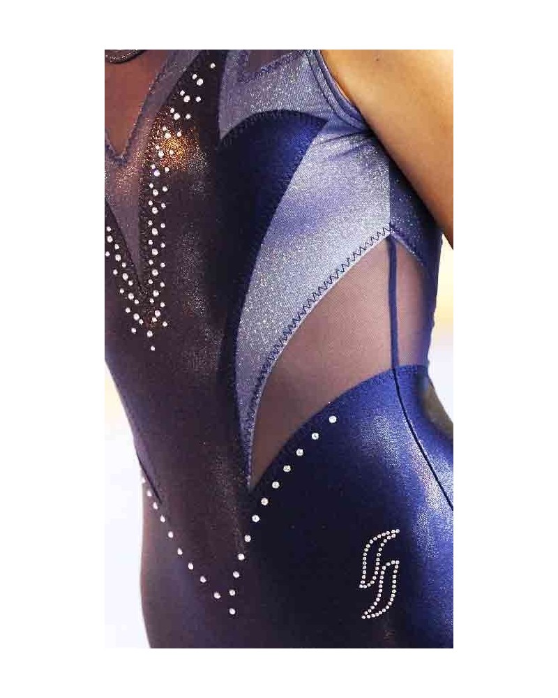 Gymnastics Leotard Ona-01 (club), metallic navy – view 2