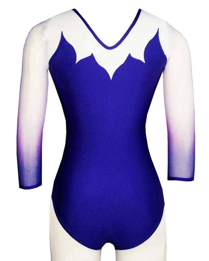 Gymnastics Leotard Paquerette-01, royal blue and white – view 2