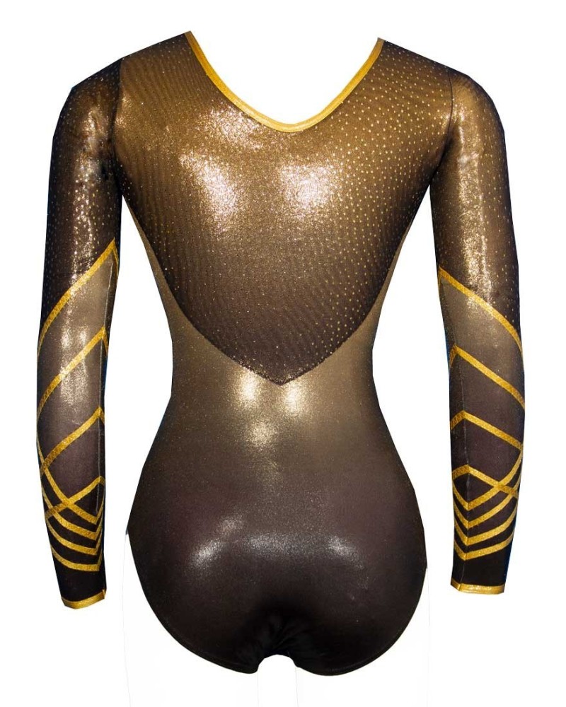 Gymnastics Leotard Paloma-01, black and gold – view 4