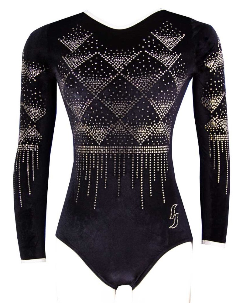 Gymnastics Leotard Rebecca-02, black velvet