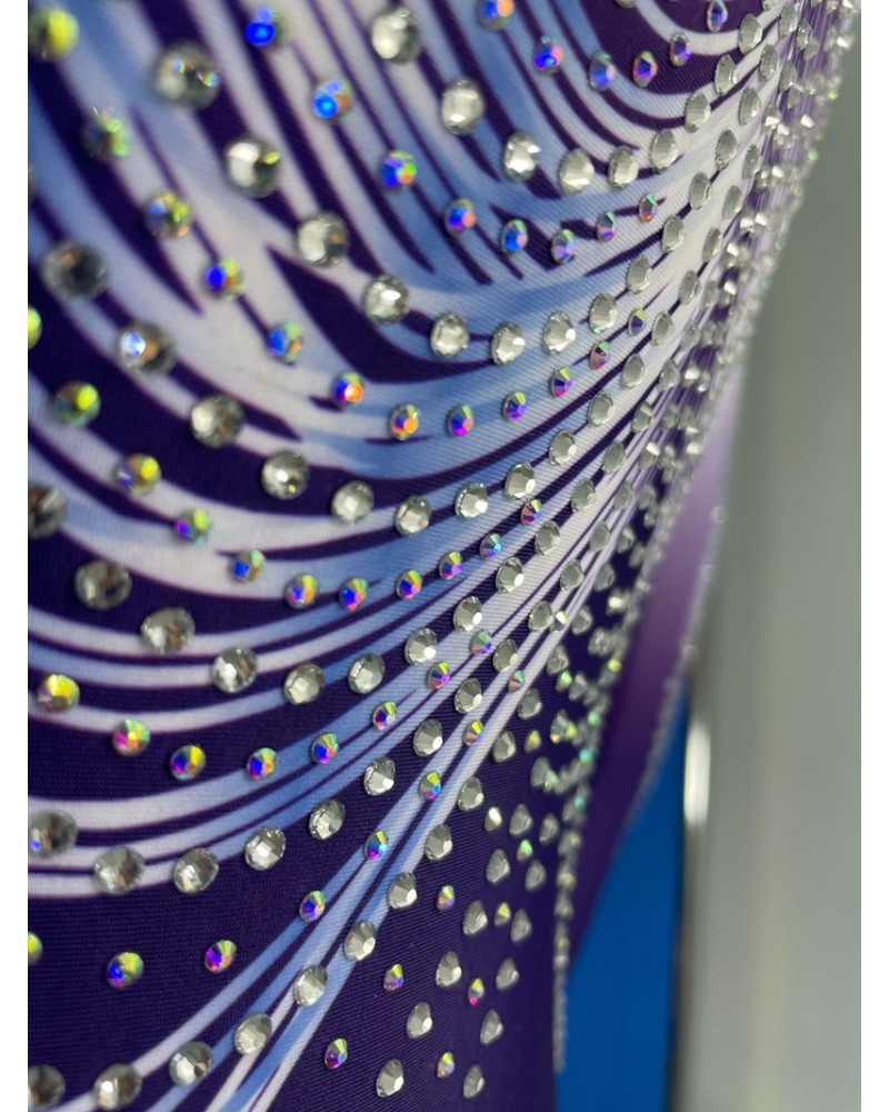 Maillot de gimnasia Rubby-03, degradado violeta y blanco – vista 3