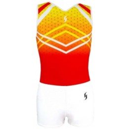 Turnhemd Ray-02, kleurverloop geel, oranje en rood