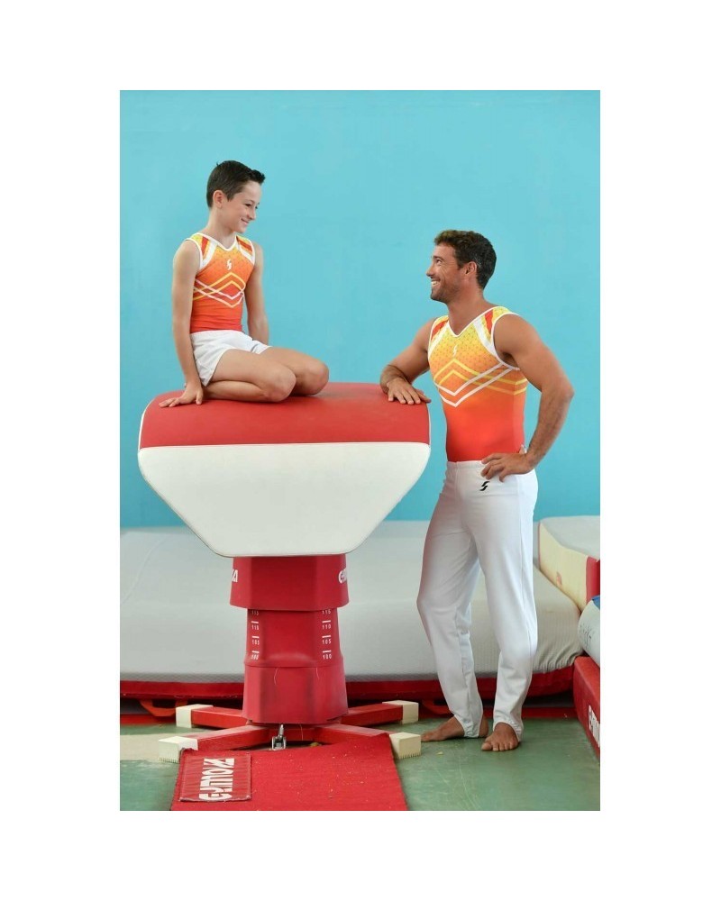 Boys' Gymnastics Leotard Ray-02, yellow, orange and red gradient – view 2