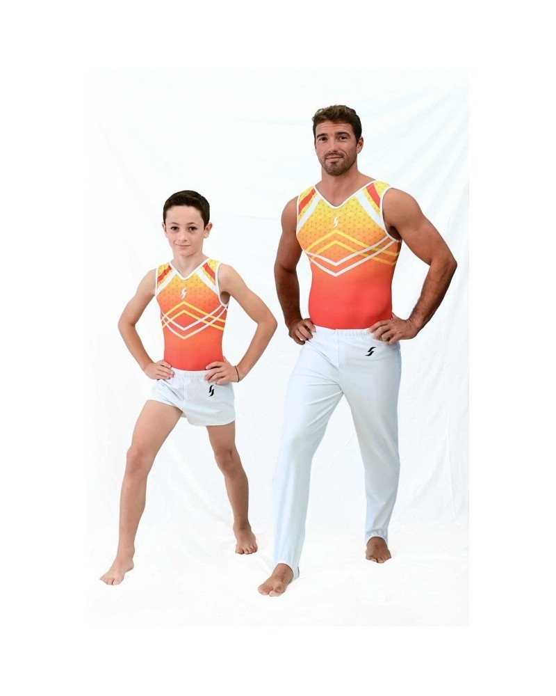 Léotard de gym Ray-02, jaune, orange et rouge en dégradé – vue 3