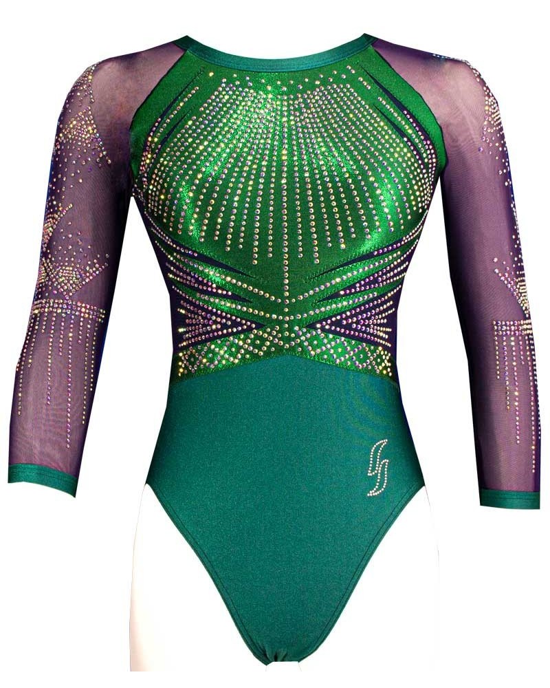 Maillot de gimnasia Toscane-01, verde esmeralda – vista 2