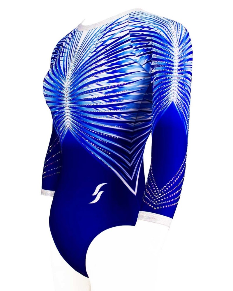 Gymnastics Leotard Tennesy-01, royal blue and white gradient