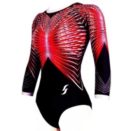 Justaucorps de gym Tennesy-02, rouge et noir