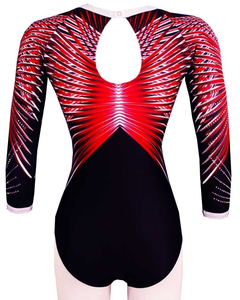 Turnpakje Tennesy-02, rood en zwart – weergave 3