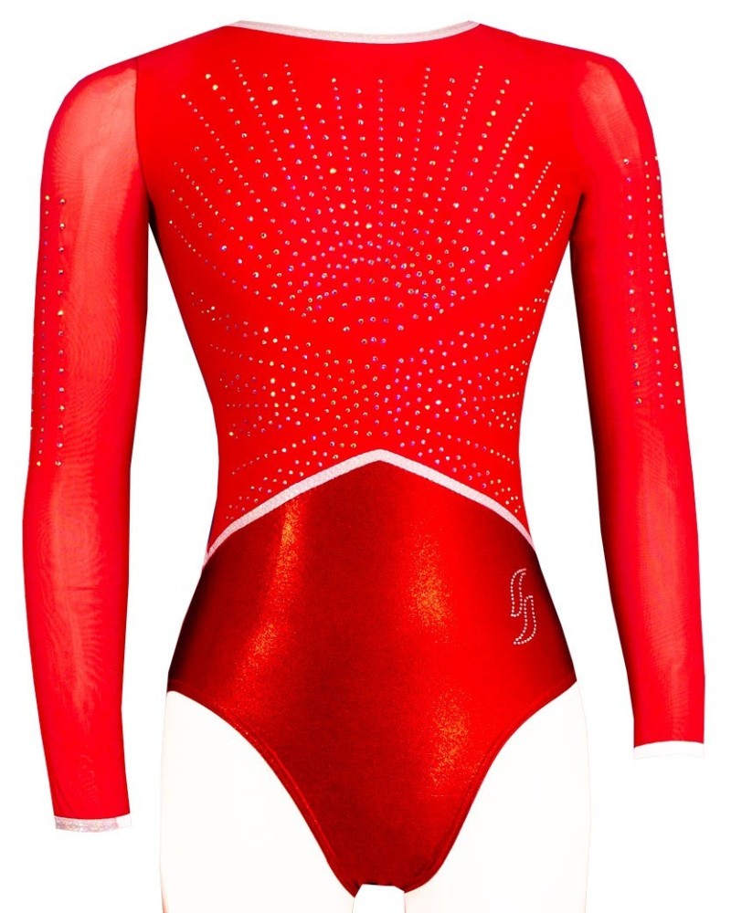Maillot de gimnasia Tulipe-02, rojo intenso – vista 2