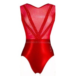 Gymnastics Leotard Vic-03, shiny red