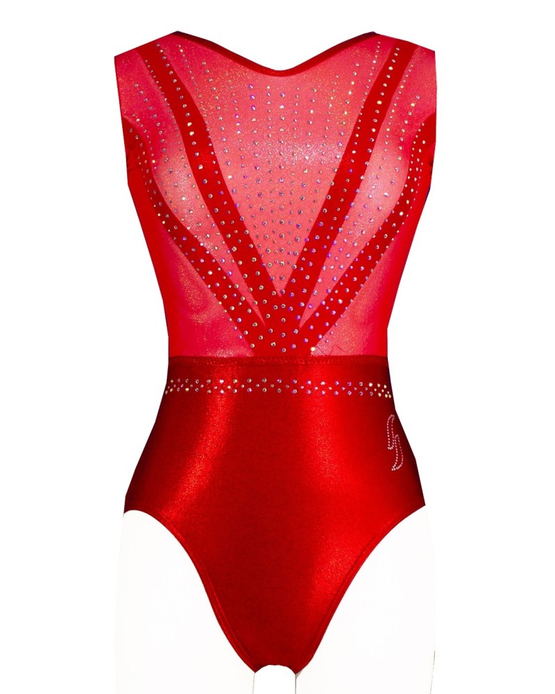 Maillot de gimnasia Vic-03, rojo brillante