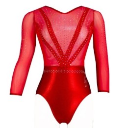 Gymnastics Leotard Victoire-03, shiny red