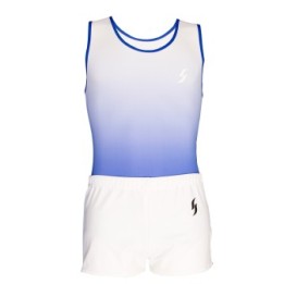 Léotard de gym Louis-01, dégradé de bleu et blanc