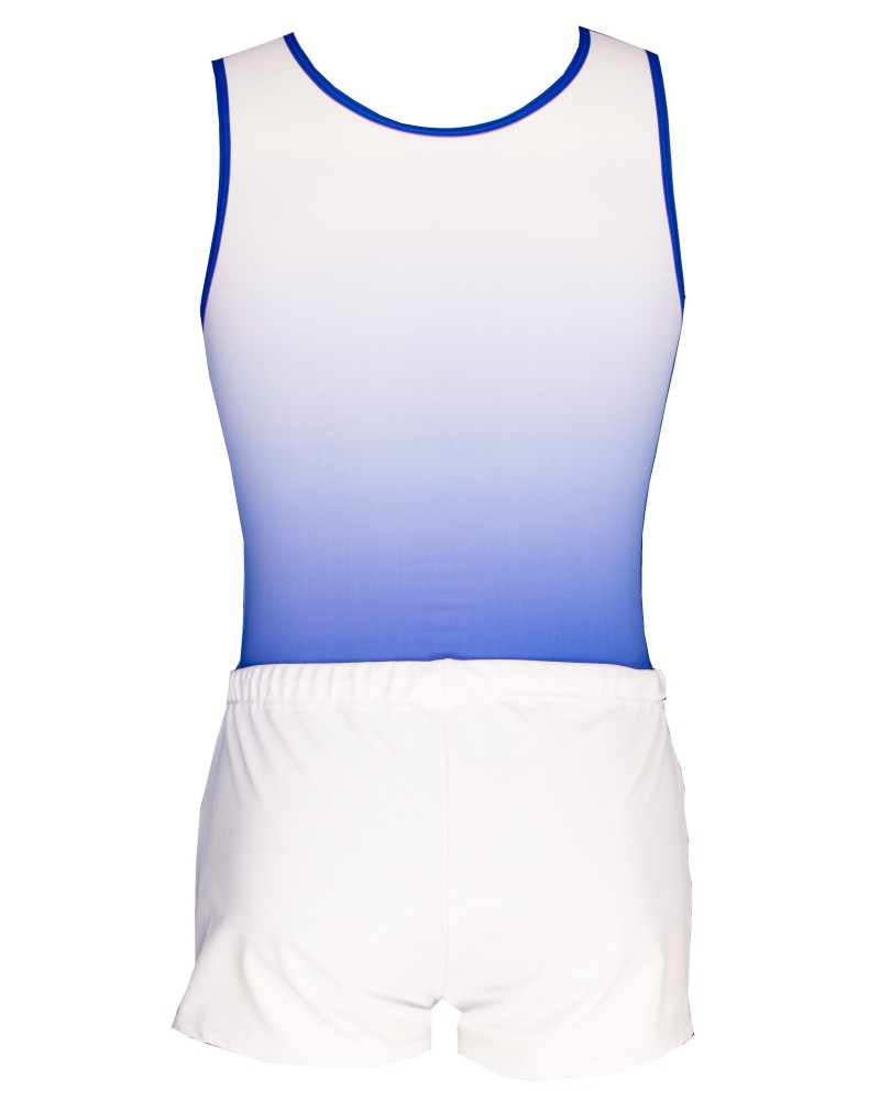 Boys' Gymnastics Leotard Louis-01, blue and white gradient – view 2