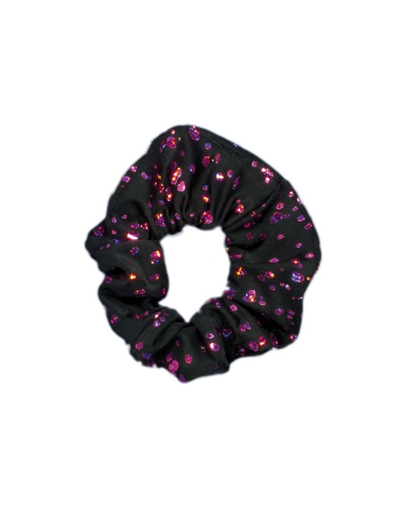 Black & Fuchsia Metallic Scrunchie