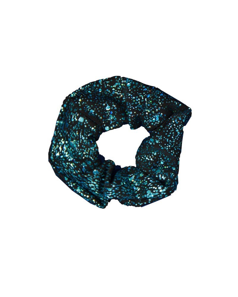 Scrunchie Schwarz-Türkis Metallic