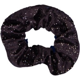 Coletero de terciopelo negro metalizado plata