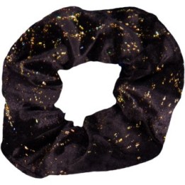 Scrunchie in velluto nero metallizzato oro