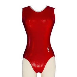 Gymnastics Leotard Gwen Red, metallic red
