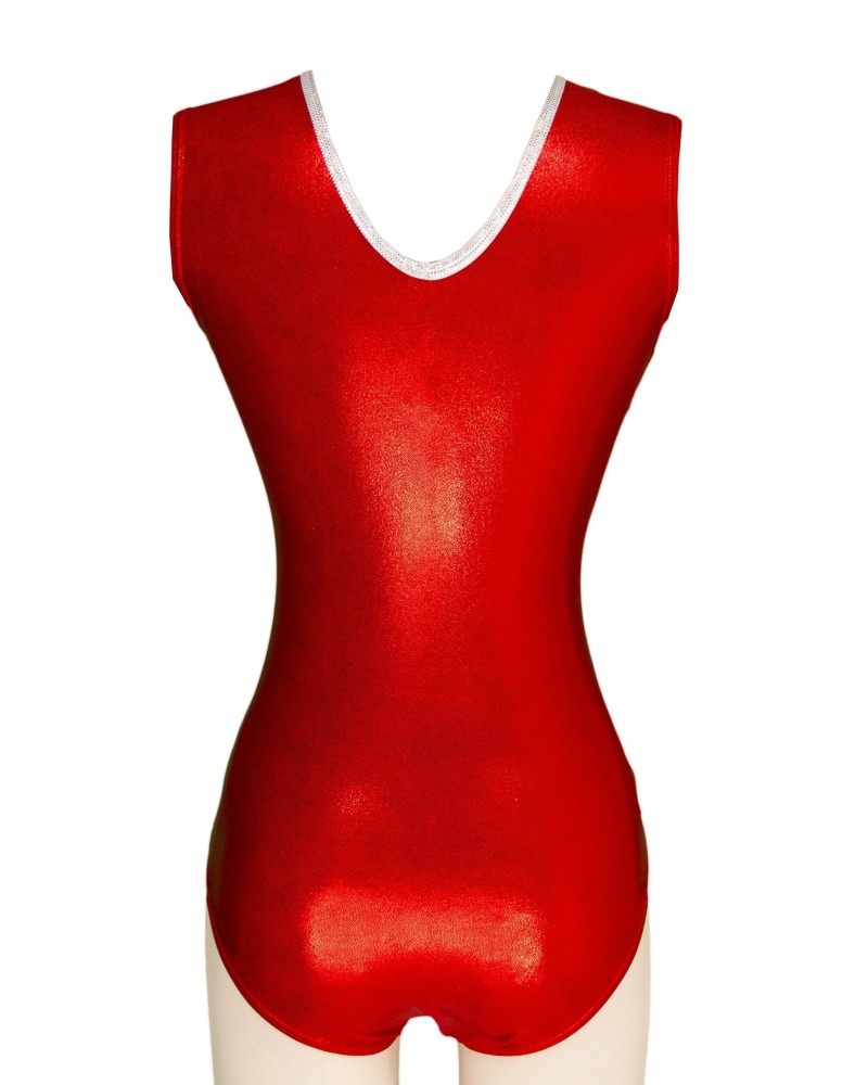 Maillot de gimnasia Gwenfe rojo, rojo metalizado – vista 2