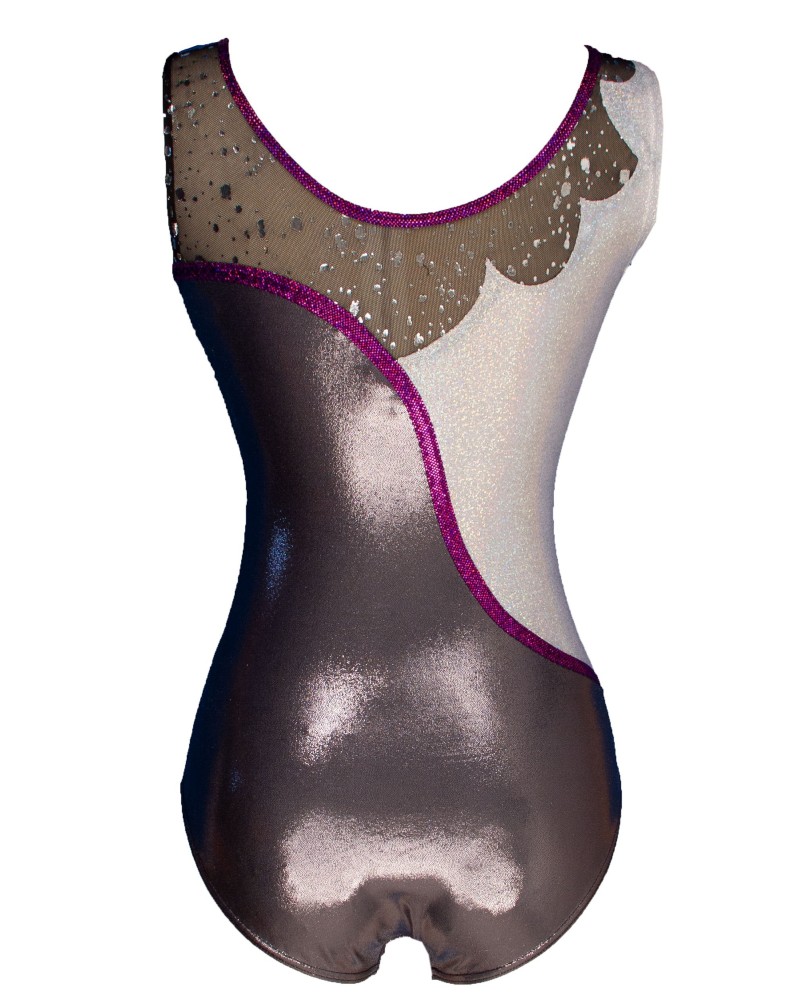 Vereinsturnanzug Molly-01, Metallic-Grau und Violett – Ansicht 2