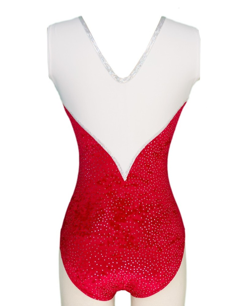 Clubturnpakje Daphne-02, glinsterend rood en wit – weergave 2