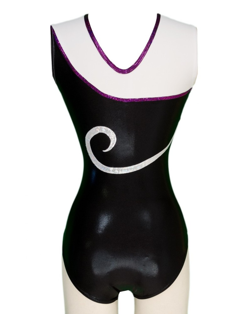 Club Gymnastics Leotard Joelle-07, black, white and purple – view 2