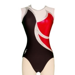Club Gymnastics Leotard Justine-02, red, black and white