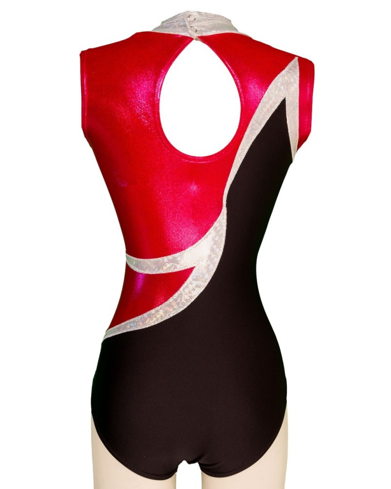 Clubturnpakje Justine-02, rood, zwart en wit – weergave 2