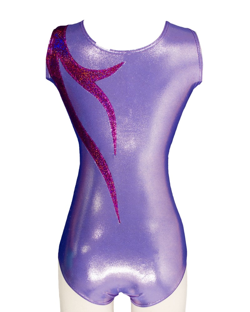 Club Gymnastics Leotard Clotilde-02, metallic purple and lilac – view 2