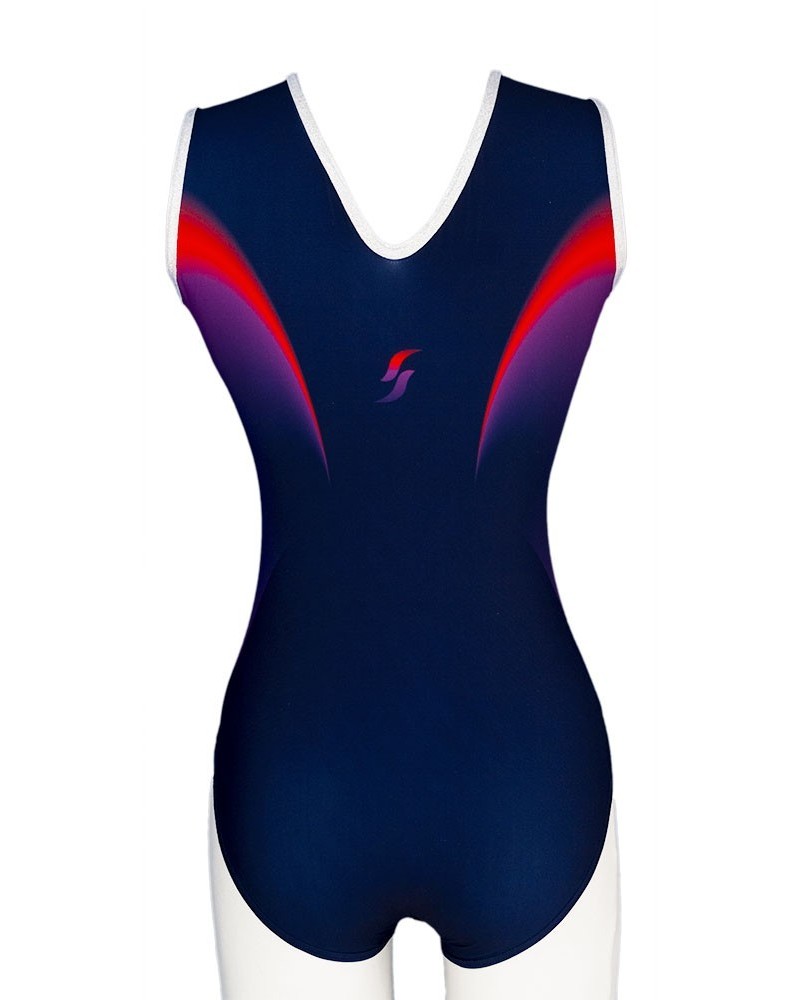 Justaucorps de gym Mina-01, bleu marine et fuchsia – vue 2