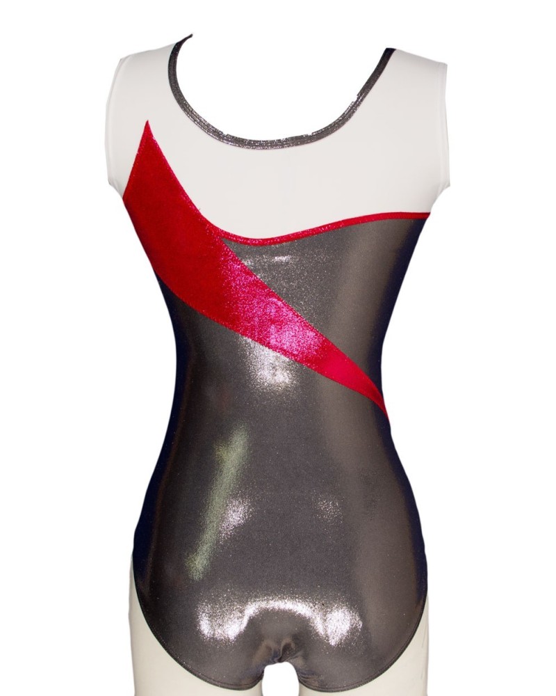 Clubturnpakje Elsa-08, metallic grijs, rood en zwart – weergave 2