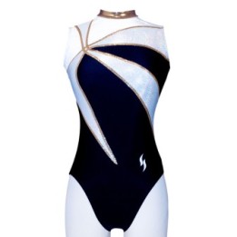 Club Gymnastics Leotard Fanny-03, navy and white