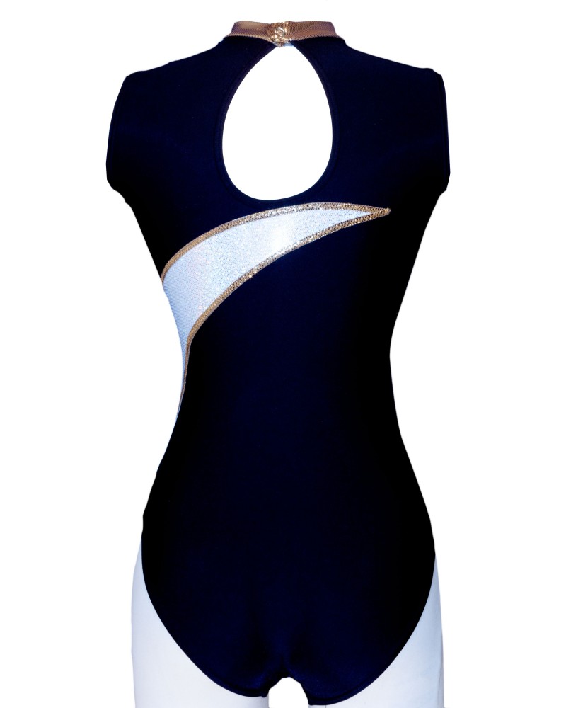 Vereinsturnanzug Fanny-03, Marineblau und Weiß – Ansicht 2