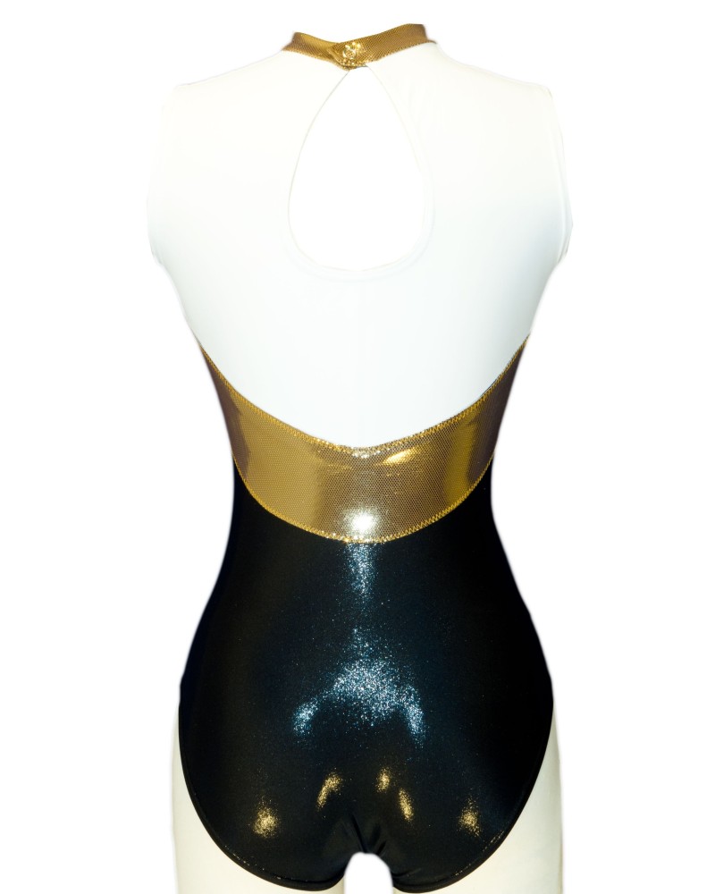 Vereinsturnanzug Florica-01, Metallic-Marineblau und Gold – Ansicht 2