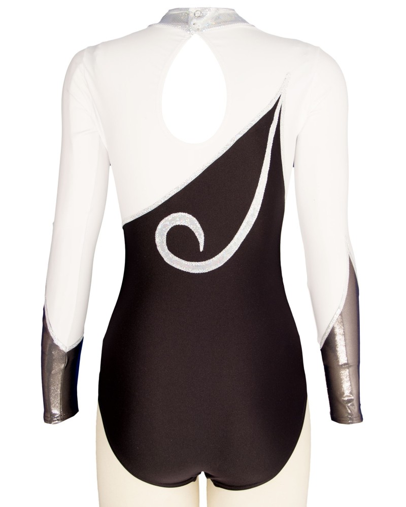 Club Gymnastics Leotard Indiana-02, black and white – view 2