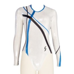 Clubturnpakje Iphigenie-01, wit, zwart en blauw